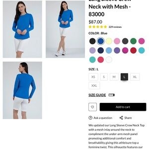 IBKUL Long sleeve crew neck with mesh top